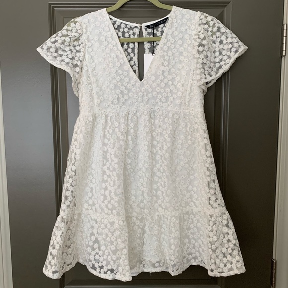 Nwt Zara White Daisy Playsuit 